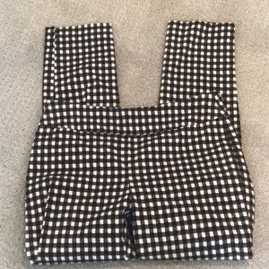 CHICOS Black and white check pants